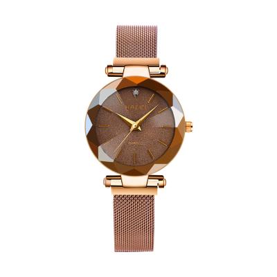 China High Quality Waterproof Luxury Crystal Classic Mesh Watch Women's HALEI Belt Ladies Quartz Steel Watches for sale