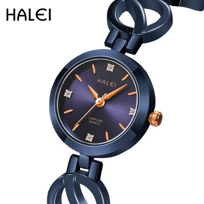 China HALEI Waterproof Luxury Watch Women Fashion Charming Temperament Waterproof 3atm Strap Ladies Quartz Watches for sale