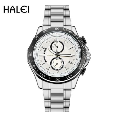 China HALEI brand watch original luxury men's watch fashion trend dual calendar display men's quartz watches waterproof good quality for sale