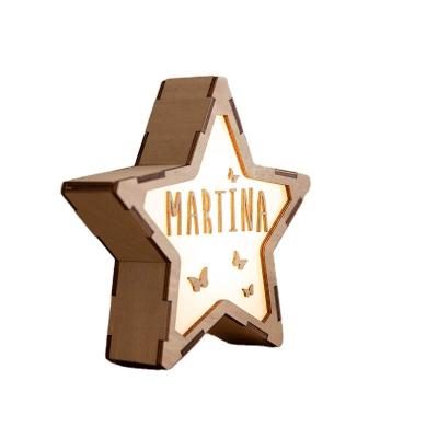 China Nature Factory Direct Sale Wooden Night Light Star Night Light Vintage Lamp Night Light for sale