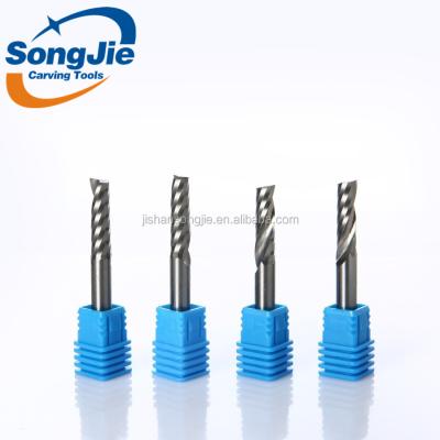 China Processing of Acrylic Single Flute Spiral Bit Single Flute End Mill Carbide Milling Cutter for Acrylic for sale