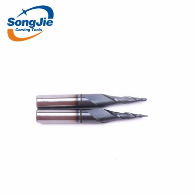 China Long Carbide Solid Carbide Flute Taper End Mill Factory Ball End Mill Plywood Carbide Taper Cutting Tools for sale