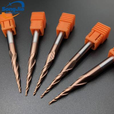 China Songjie Solid Carbide CNC Taper Ball Nose Milling End Mill For Wood for sale