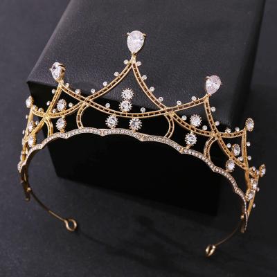 China Hot-selling style DA225-1 Geometric Wedding Birthday Headpiece LUMINOUS Geometric Alloy Inlaid AAA Zircon Headpiece Bride Crown for sale