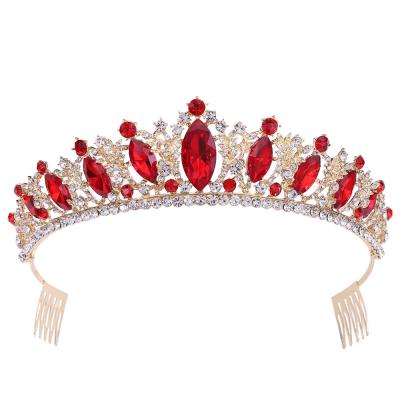 China Bride Hair Accessories Tiara With Comb DA275 Crystal Prom Pageant Headband Birthday BRIGHT Princess Bride Wedding Tiaras Crowns With Comb for sale