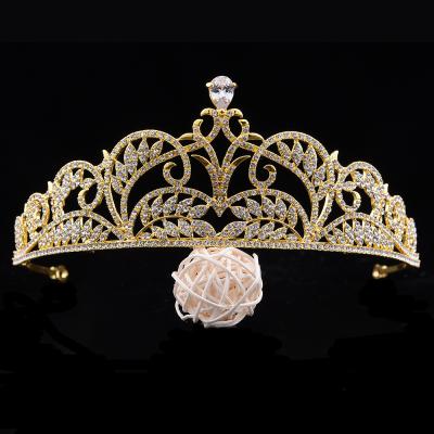 China DA040 BRIGHT European Style Zircon Tiaras Rhinestones Wedding Dress Accessories Bride Crown 1pc/opp bag 7-15 days for sale