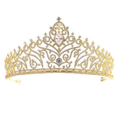 China DA087 European style BRIGHT European style princess wedding dress tiara luxury birthday with rhinestone zirconia bride crown for sale