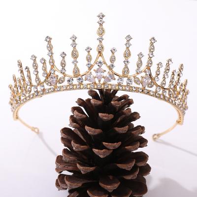 China DA217 Palace Style LUMINOUS Geometric Luxury Zircon Wedding Anniversary Party Rhinestone Inlay Headband Bridal Crown for sale