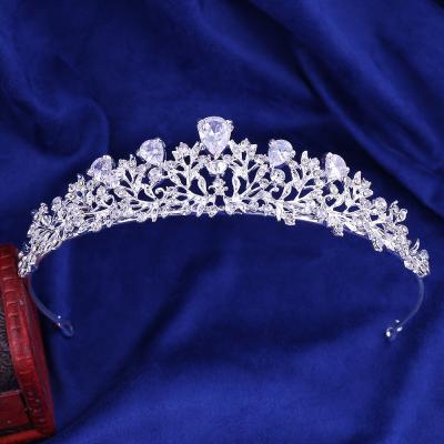 China Princess Bridal Tiara Crown Hair Accessories High Quality Silver Luxury Bridal Wedding Zircon Tiaras Bridal Crowns DA074 BRIGHT for sale