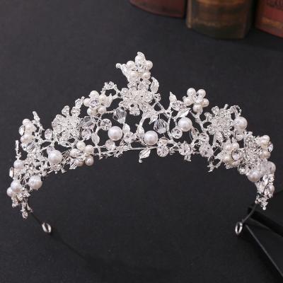 China Tiara Wedding Dress Hair Accessories Handmade Pearl Bridal Tiaras Bridal Hair Accessories Flower Crowns For Bride Headdress BRIGHT Headband DA237 for sale