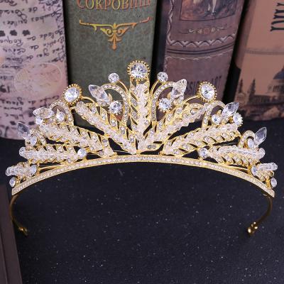 China Tiara DA126 Korean BRIGHT Korean wedding beaded princess birthday headdress bride handmade crown for sale