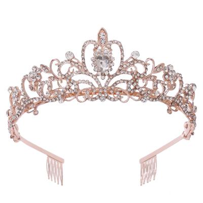 China DA001 Bridal Wedding Girl Hair Accessories Bridal Tiara Pageant Princess Bridal Hair Accessories SMART Crystal Rhinestone Crown for Girl for sale