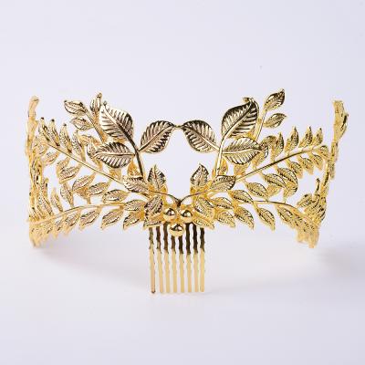 China Bridal Crowns Baroque Wedding Bridal Tiaras Gold Baroque Pageant For Queen Hair Accessories BRIGHT Headdress DA048 for sale