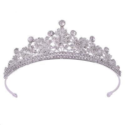 China Bride DA053 BRIGHT Crystal Tiara Princess Birthday Crowns For Bride Hair Accessories Tiara Silver Wedding Bridal Hair Accessories for sale