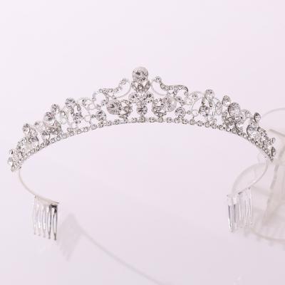 China New Korean Wedding Bridal Tiara Birthday Party Bridal Hair Accessories Headband Rhinestone Rhinestone Bride Crown With Hair Comb BRIGHT DA231 for sale