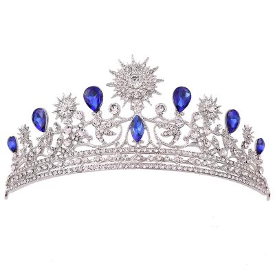 China DA008 Baroque Enchantress Blue Enchantress Tiara Headdress DA008 BRIGHT Baroque Blue Wedding Bridal Crown Hair Accessories for sale