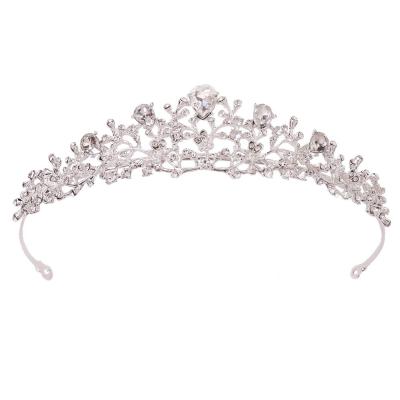 China DA200 Bride's silver wedding crown tiara hair accessories Korean SMART crystal princess children's headdress bridal girl's crown and tiara for sale