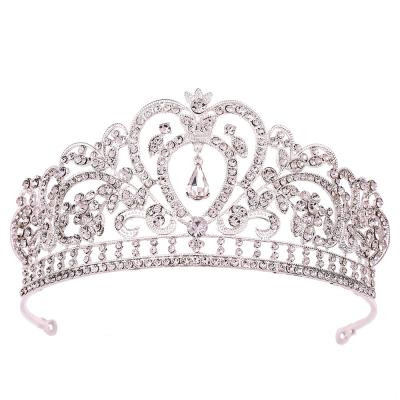 China DA012 Korean wedding tiara princess jewelry love Korean BRIGHT hollowing out process hollowing process headclip bride crown hair accessories for sale