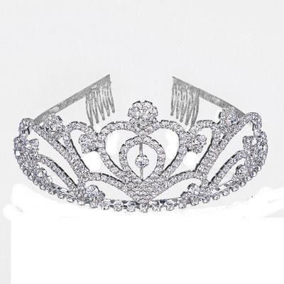 China Princess Love Bride Crown Tiara XS Bride Hair Accessories European Wedding Bridal Accessories Feast Dish Tiaras With Comb for sale