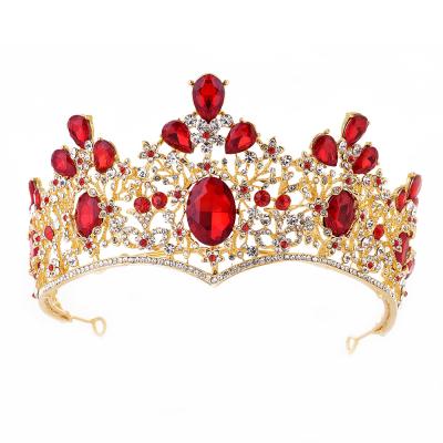 China DA098 European Luxury Baroque Bridal Jewelry BRIGHT High End Bridal Jewelry Style Exquisite Handmade Crystal Crown for sale