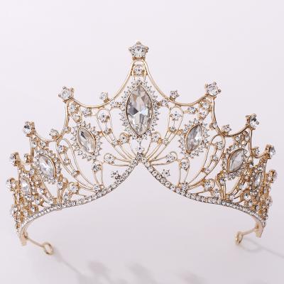 China Alloy+Rhinestone Crystal Bridal Hair Accessories Birthday Baroque Wedding Tiaras Pageant Bride Crown For Queen BRIGHT DA220 for sale