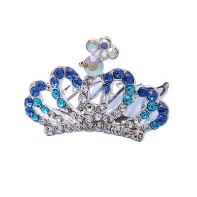 China DA003-C Sweet and cute Korean children's princess hair comb crown rhinestone peacock tiara girl headdress crown for sale