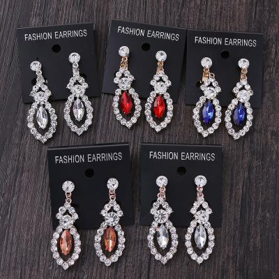 China DA005-E Magic Eye Ear Pin Ear Clip Earrings Bridal CLASSIC Korean Rhinestone Earrings Pop Wedding Accessories for sale