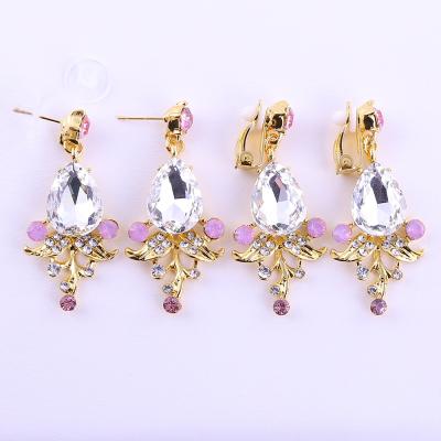 China Exquisite Rhinestones and Crystal Alloy Wedding Bridal Earrings DA003-E CLASSIC Korean Wedding Accessories Leaf for sale