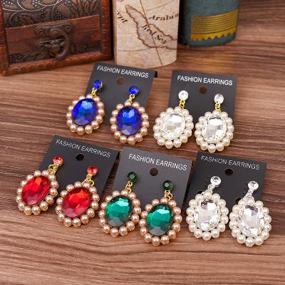 China DA002-E DA002-E Fashion Personalized Pearl Wedding Bride Earrings Korean CLASSIC Rhinestone Earrings Wedding Accessories for sale