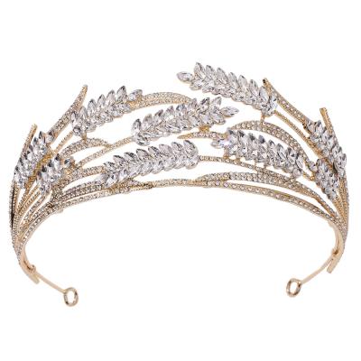 China BRIGHT Pageant Wedding Crown Tiaras Crown DA252-C Crystal Gold Bridal Crown Tiaras Christmas Wedding Princess Crown For Birthday for sale