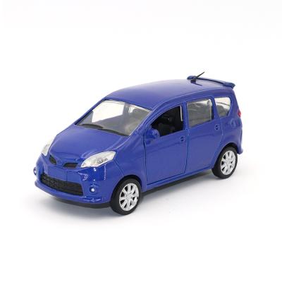 China Toy Manufacturing Quality Small Portable Metal Diecast Door Blue Open Car Toys Combine Toy 1:32 Diecast Scale Model Car for sale