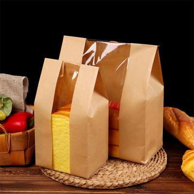 China New Materials Design Bakery Recycled Bread Packaging Bags With Brown Kraft Paper Window for sale