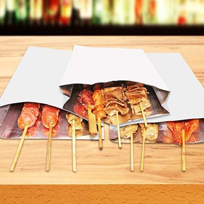 China Eco-Friendly Recycled BBQ Materials Kebab Kebab Hot Dog Chicken Square Recycled Aluminum Foil Bag For Hot Food for sale