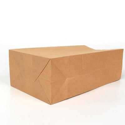 China Recycled Materials 100% Biodegradable Recyclable Paper Bag Custom Restaurant Logo Customized Size No Handle Packaging Take Away Food Packaging Bag for sale