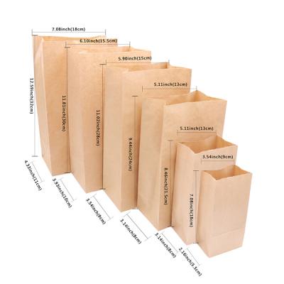 China Custom Recycled Greaseproof Brown Kraft Paper Loaf Bag Materials Cheap Food Packaging for sale