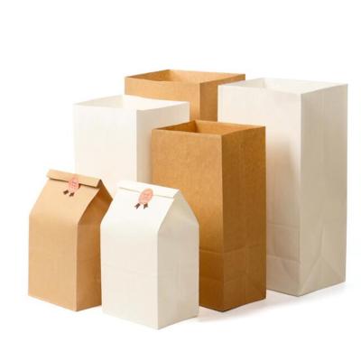 China Recycled Materials Food Grade Bottom Greaseproof Sandwich Hot Dog Bread Packaging Brown Kraft Paper Bag for sale