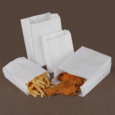 China Recycled Materials Custom Printed Logo Grease Oil Proof Burgers Bread Burger Donuts Caterer Packaging Fried Food Kraft Paper Bags Greaseproof for sale