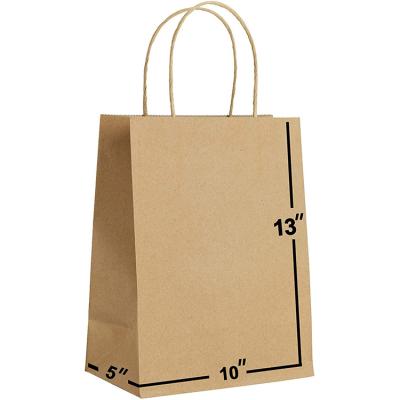 China Recycled Materials Wholesale Custom Printed Logo Personalized Brown Kraft Paper Bag With Rope Handle for sale