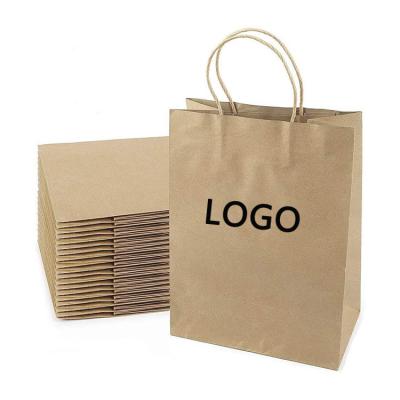 China Recycled Materials Custom Printed Packaging Paper Gifts Bag Kraft Paper Shopping Bag With Logo for sale