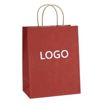 China Recycled Materials Printing Logo Shopping Gift Custom Paper Bag With Twisted Paper Handle for sale