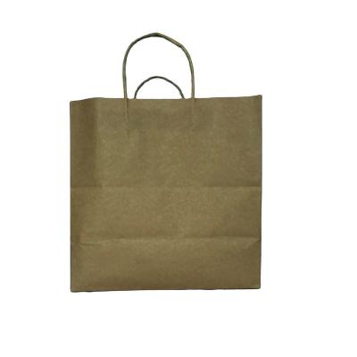 China Recycled Logo White Paper Takeout Bag High Quality Concise Materials Custom Printing Packaging With Twisted Paper Handle for sale