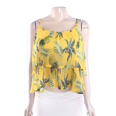 China Hot Selling Anti-pilling Floral Printed Tank Top With Print For Women for sale