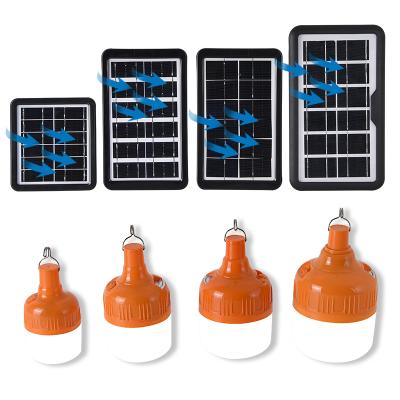 China 20w 40w 60w 80w Residential Indoor USB Rechargeable Portable Smart Charger Solar Led Flash Lamp Lighting Solar Led Hanging Bulb for sale