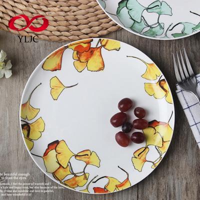 China Simple Design Viable Ceramic Dishes Round Dish To Marry Tableware Dish Dish Set for sale