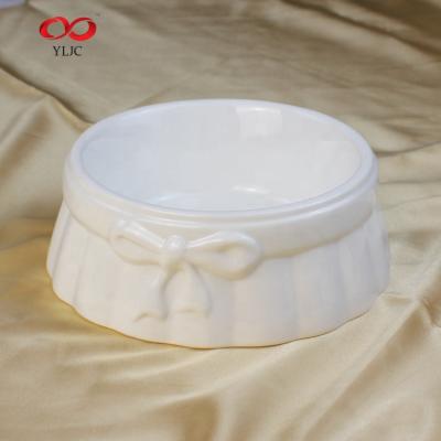 China Sustainable Best Quality Bone China Ceramic Pet Bowl Brands Fine Bone China Ceramic Dog Bowl for sale