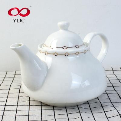 China Viable Custom Fine Set Bone China Teaware Teapot White Ceramic Teapot CHINA TEAPOT Logo Teapot for sale