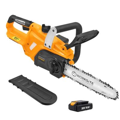 China Professional 20V Brushless Chainsaw Shaft Power Saws Anti-Skid Battery Steel Wood Cutting Professional Cordless Chainsaw WORKSITE for sale