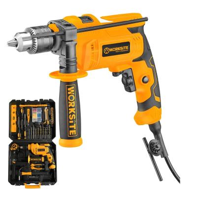 China Universal JOBSITE Industrial Electric Impact Drill Kit 102PCS Set Power 650W Wood Diamond Masonry 13mm Impact Drill Kits for sale