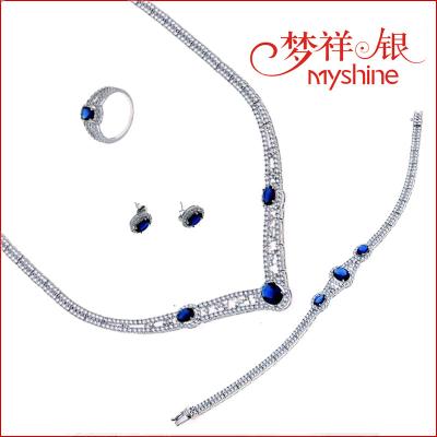 China Manufacture Wedding Silver Jewelry Sets Turkish Jewelry Set 925 Sterling Silver for sale