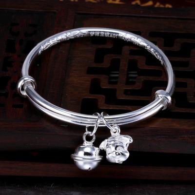 China MYSHINE Folk Chinese Children's Anklets Silver Bracelet for sale